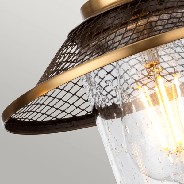 Podwójny kinkiet QN-RIGBY2-BATH-AN siatka nikiel mosiądz