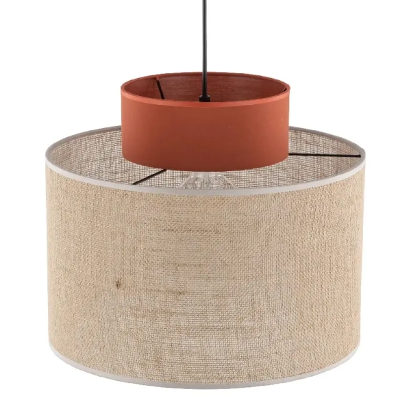 Żyrandol naturalny wiszący Duo 3139 tuba z juty beżowy brązowy