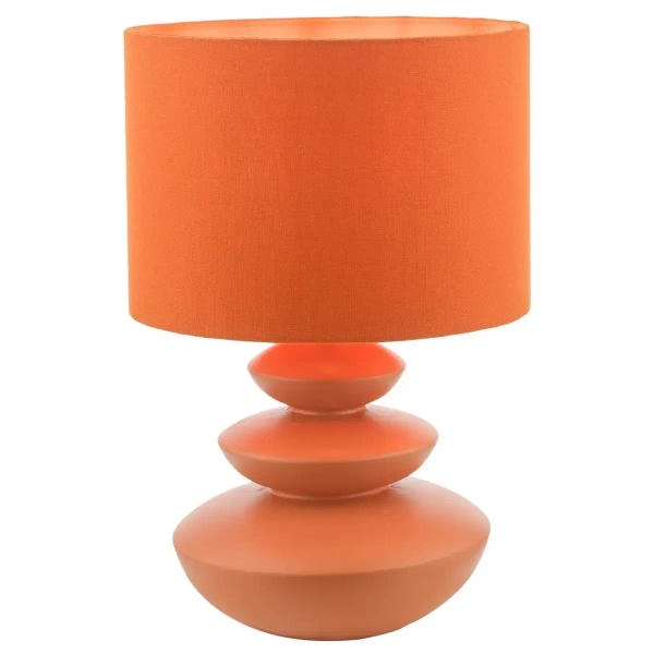 Ceramiczna stołowa lampa Discus DIS4211 abażurowa pomarańczowa