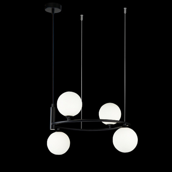 LAMPA wisząca RING MOD013PL-04B Maytoni szklana OPRAWA modernistyczny ZWIS kule balls czarne