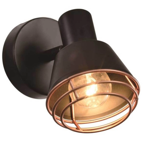 Loftowa lampa ścienna NERIA 91-81384 regulowana metalowy czarny miedziany