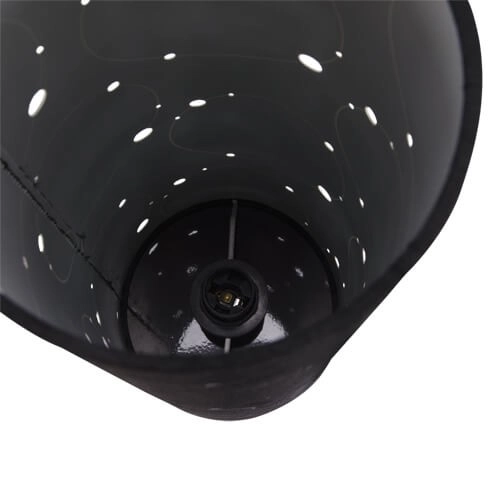 Stojąca LAMPA stołowa LARYSA 03807 Ideus ceramiczna LAMPKA abażurowa tuba kółka czarna