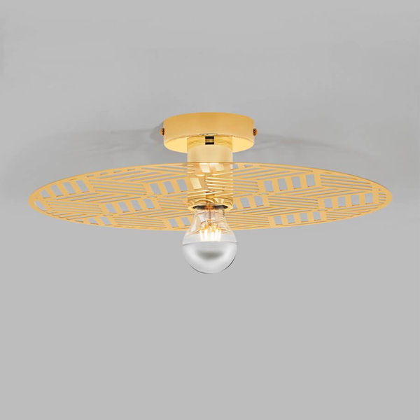 Okrągła lampa przysufitowa BAMEPA LE43701 do jadalni złoty