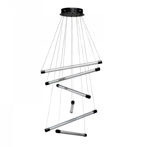 Geometryczna lampa wisząca 6-punktowy PALOS LED 57W 3000K AZ6778 aluminiowa czarna