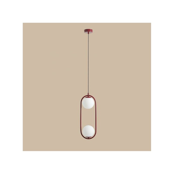 Lampa kulista wisząca Riva 1086H15 eliptyczna czerwona