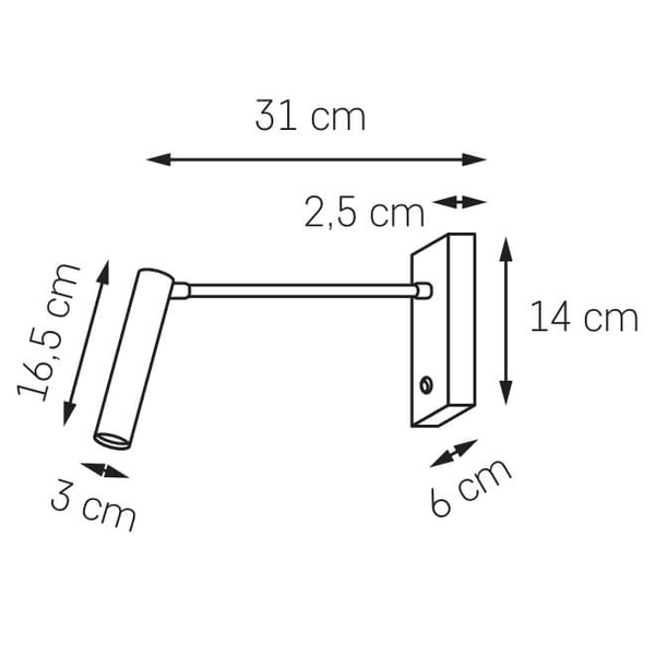 Ledowa lampa ścienna Roll 50928102 Kaspa 4,2W 3000K regulowana czarna