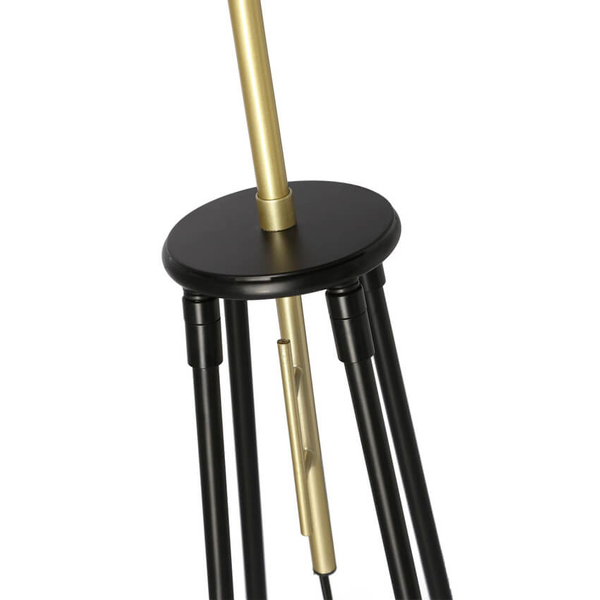 Elegancka lampa podłogowa Tegola do sypialni czarna złota