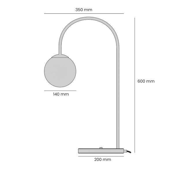 Stołowa lampka kulista UNA 1116B9 szklana okrągła biała beżowa