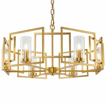 Lampa wisząca metalowa oprawa zwis na łańcuchu złoty BOWI OUTLET