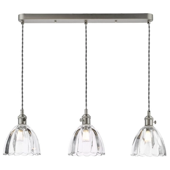 Lampa potrójna wisząca Hadano HAD3661-11 szklana chrom przezroczysty