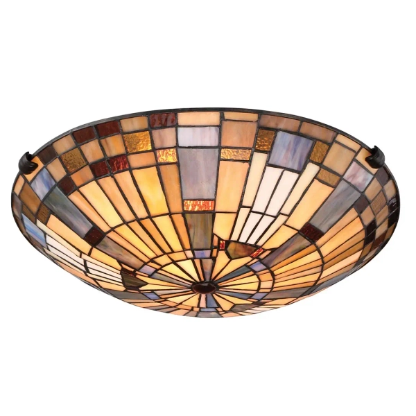 Witrażowy plafon Inglenook QZ-INGLENOOK-F-SMALL do jadalni kolorowy