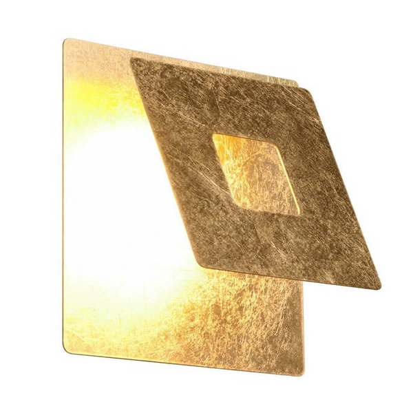 Kwadratowa lampa ścienna Leano 240319179 LED 6W 3000K złoty