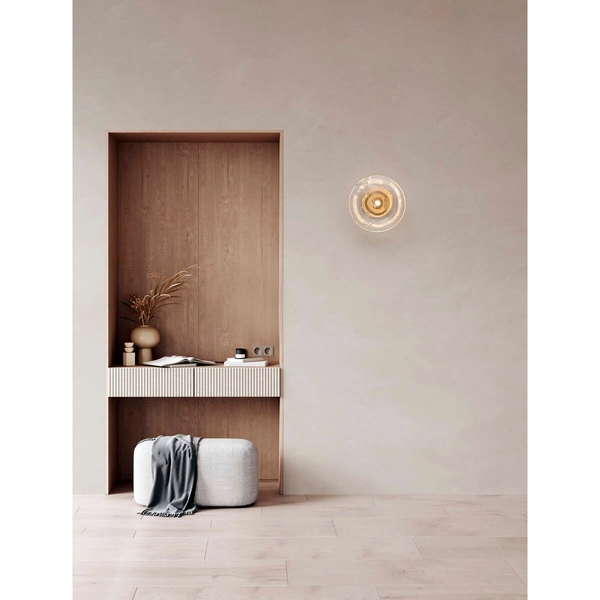 Kinkiet ścienny do jadalni NAYARIT LE44933 bańka szklana złota