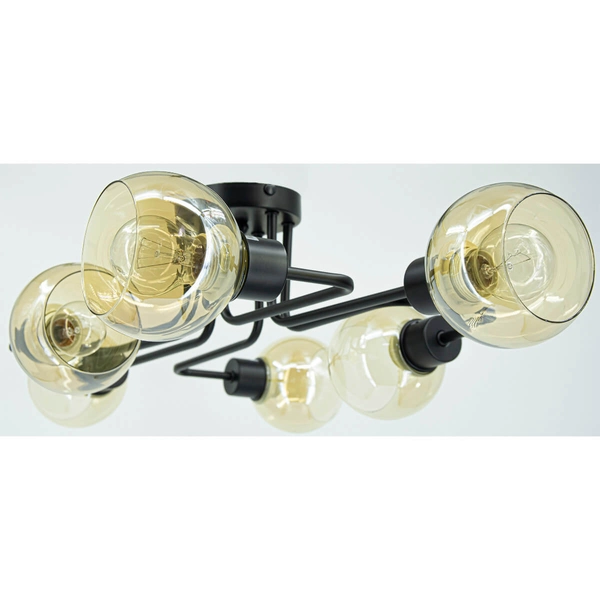 Szklana lampa sufitowa Tango 3040/6 BL 21QG loftowe kule szklane czarne