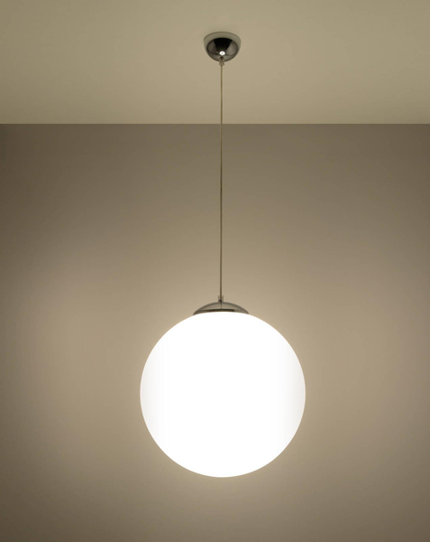 LAMPA wisząca SL.0265 szklana OPRAWA zwis kula ball biała