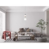 Wisząca lampa do salonu ceramika Evans PND-94981V-3B-GD LED 15W 3000K biała złota