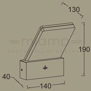 Zewnętrzna LAMPA elewacyjna PANO 5289001118 Lutec prostokątna OPRAWA kinkiet LED 16W 3000K - 5000K metalowy IP54 szary