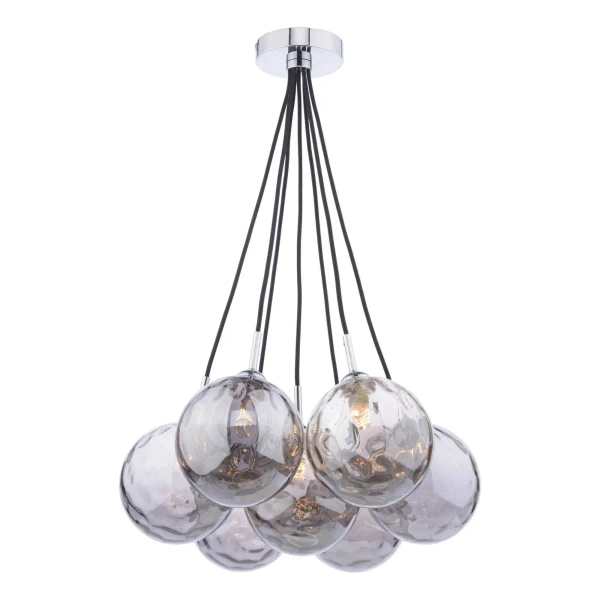 Wisząca lampa nad stół Elpis ELP342-10 szklane przydymione chrom