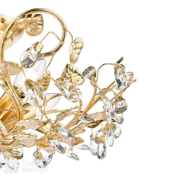 Sufitowa lampa Audley AUD5435-EH Dar Lighting glamour kryształy liście złota