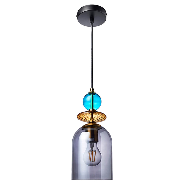 Lampa wisząca do salonu Tropea LP-2004/1P M SM szklana niebieska