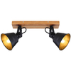 Sufitowa LAMPA plafon GÜNTHER 15466S-2 Globo metalowa OPRAWA reflektorki regulowane skandynawskie czarne drewniane