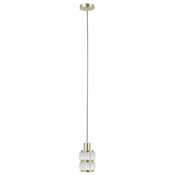 Nowoczesna lampa wisząca Alma PND-40668-1-HBR szklana złoty przezroczysty