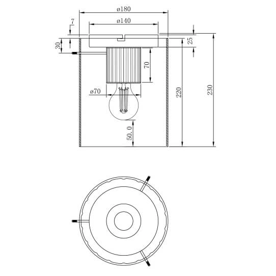 Podłużna sufitowa lampa Tulivar 15904DS tuba szklana przydymiona szary