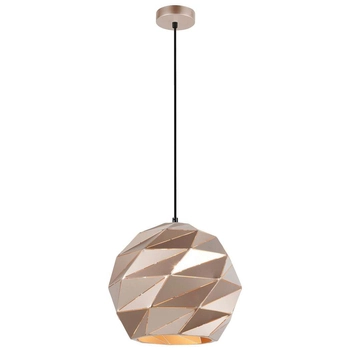Geometryczna LAMPA wisząca PALERMO PND-2424-1L-GD Italux metalowa OPRAWA zwis  kula ball złota