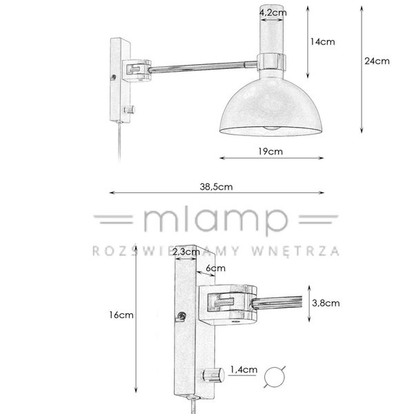 Kinkiet LAMPA ścienna LARRY 106970 Markslojd metalowa OPRAWA kopuła mosiądz czarna
