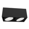 Sufitowa LAMPA plafon Cardi II Nero + Ufo Bianco Orlicki Design ruchoma OPRAWA metalowa prostokątna czarna biała