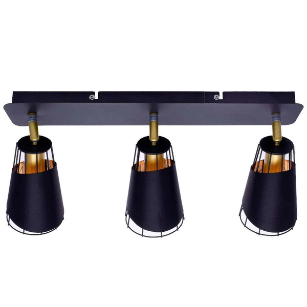 Spot LAMPA sufitowa RICK ML5567 Milagro metalowa OPRAWA industrialne reflektorki druciane na listwie czarne złote