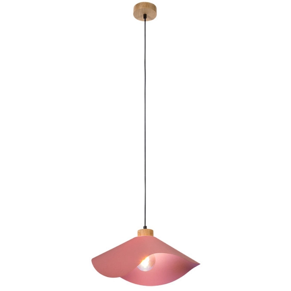 Wisząca lampa loft HATTU 1614519174 kopułowa zwis materiałowy różowy