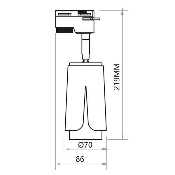 Sufitowa lampa do szyny 1-fazowej Flower ML0263 tuba czarny złoty