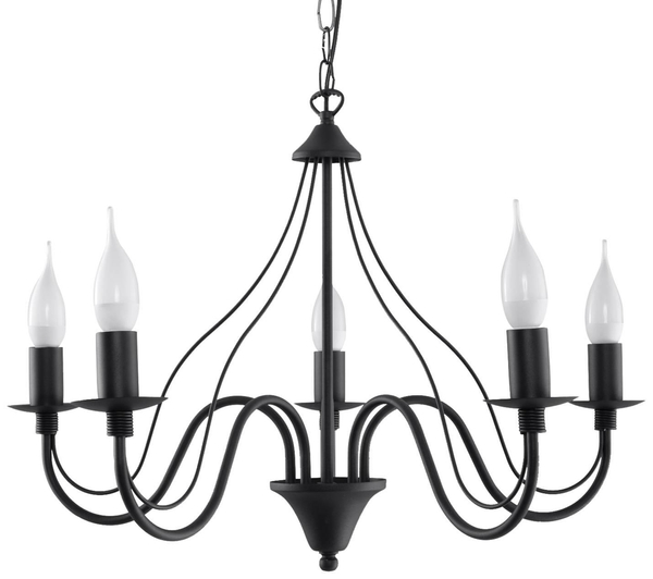 Żyrandol LAMPA wisząca SL.0218 metalowa OPRAWA świecznikowa ZWIS na łańcuchu maria teresa czarny