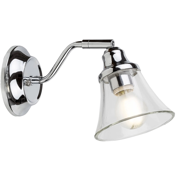 Szklana lampa ścienna Antoine industrial kinkiet do łazienki chrom