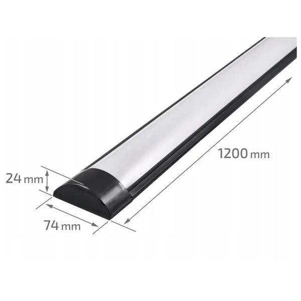 Panel natynkowy lampa podłużna czarna do garażu 120cm 36W 4000K barwa neutralna SLP2934