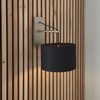 Kinkiet abażurowy L&-192628 Light& minimalistyczny czarny nikiel