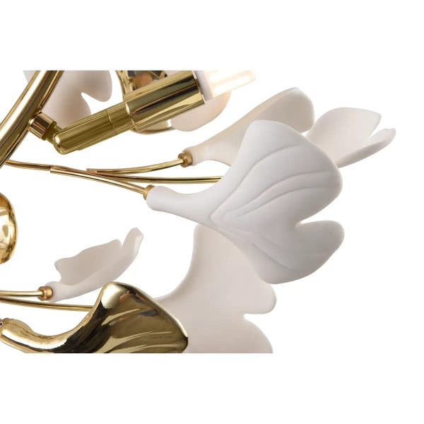 Dekoracyjna lampa sufitowa Leaf MX2858-6-EGN motyw kwiatowy złoty