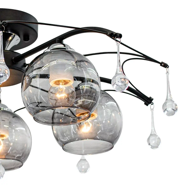 Jadalniana lampa sufitowa 1985/5 BL 8C nad stół chrom czarna