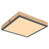 Drewniana LAMPA sufitowa DORO 416080WD1 Globo kwadratowy plafon LED 12W 3000K do sypialni drewno