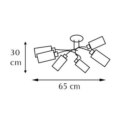 Sufitowa lampa glamour 8267/6 21QG do jadalni mosiądz