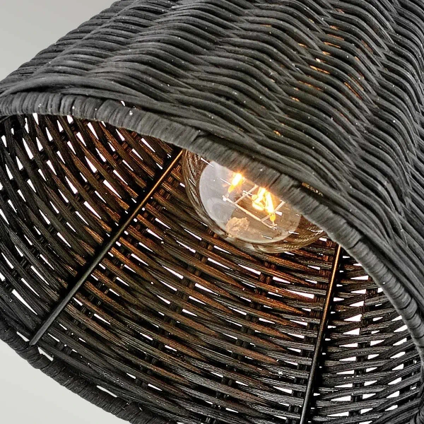 Naturalny kinkiet Arti HK-ARTI-1W-BK-BR rattan czarny mosiądz
