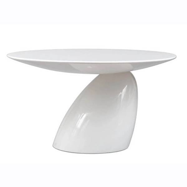 Elegancki stół Fungo Grande do salonu okrągły biały