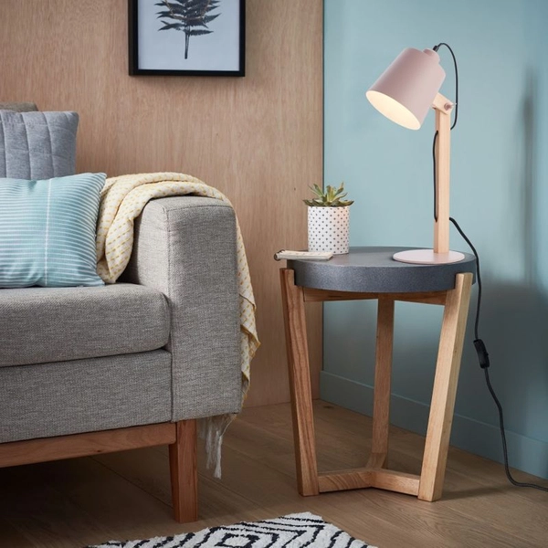 Lampka nocna regulowana Swivel 92716/17 drewniana różowa