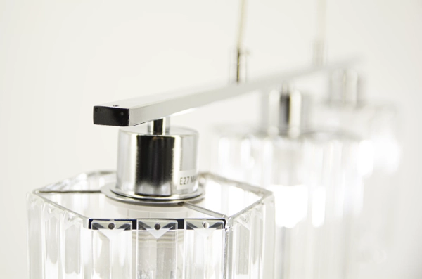 Kryształowa lampa wisząca 6791/3 8C do sypialni chrom