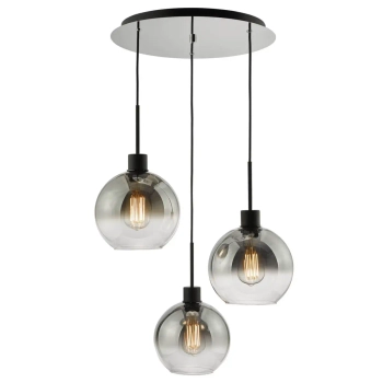 Potrójna lampa wisząca Lycia LYC8822 do salonu szklane czarne przydymione