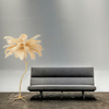 Nowoczesna lampa wisząca EMU ST-DN127 beige pióra beżowy złoty