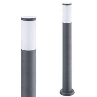 Zewnętrzna LAMPA stojąca OSLO 300959 Polux metalowa OPRAWA ogrodowy SŁUPEK IP44 outdoor szary