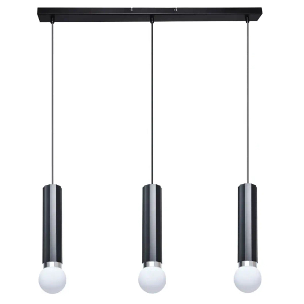 Potrójna lampa wisząca nad wyspę Macera PND-33849-3-BK czarna biała