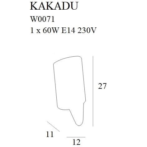 Nowoczesny kinkiet KAKADU W0071 Maxlight metal szczotkowany czerwony